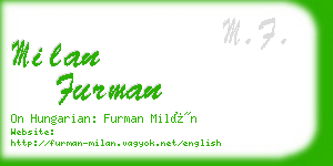 milan furman business card